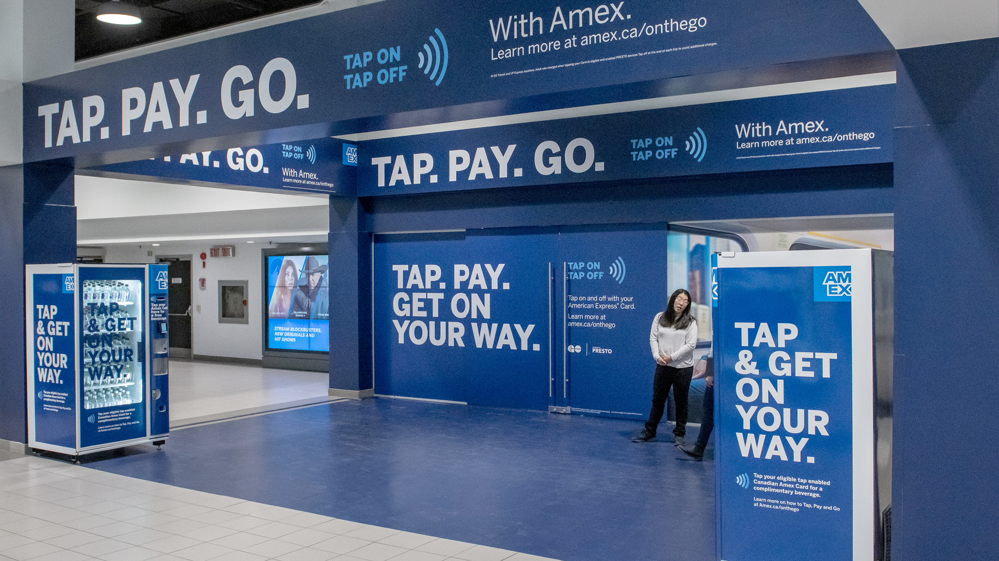 AMEX Tap Pay Go contactless payment campaign creative