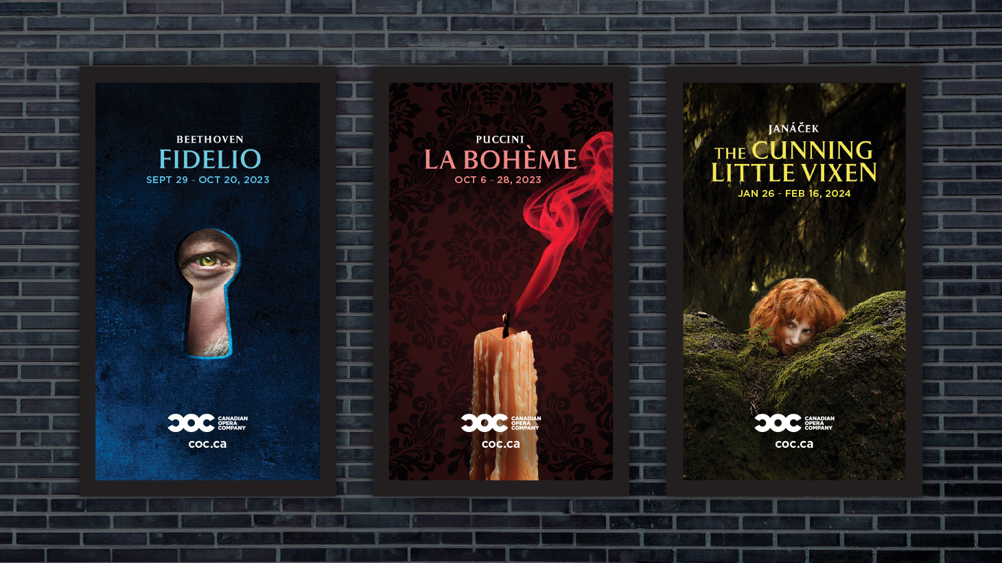 Canadian Opera Company 23/24 season campaign backlits on Queen Street