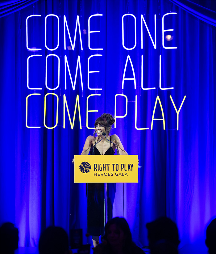 Right to Play charity gala event venue and decor